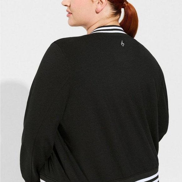 Torrid French Terry Long Sleeve Active Bomber Jacket  - Picture 4 of 5
